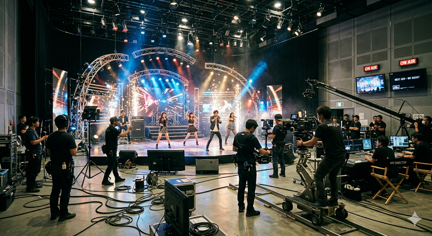 大阪・関西の音楽プロデュースによるMV撮影スタジオでのパフォーマンス